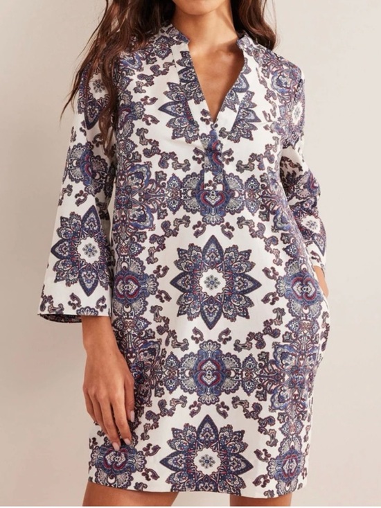 Boden Dresses & Skirts - Boden Notch Neck Mini Shift Dress Paradise Paisley Size 12